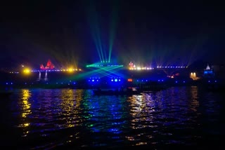 chet ghat decorated in varanasi