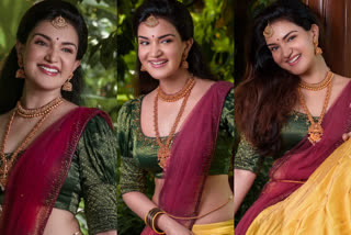 malayalam actress honey rose latest traditional photoshoot  ദാവണിപ്പെണ്ണായി ഹണി റോസ്  honey rose latest traditional photoshoot  ഹണി റോസ് ഫോട്ടോകള്‍  ഹണി റോസ് വാര്‍ത്തകള്‍