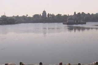 boat floating ceremony retracted in bindu sagar at bhubaneswar