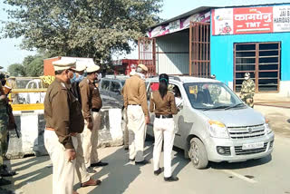 police force and bsf deployed at Jhadoda border in delhi