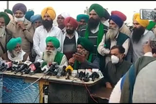 Press conference of protesting farmers on Singhu border