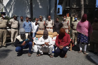 120 kg cannabis seized in Andhra's Krishna  4 held  ആന്ധ്രയിൽ 120 കിലോ കഞ്ചാവുമായി നാലു പേർ പിടിയിൽ  ആന്ധ്രാപ്രദേശ്  കഞ്ചാവുമായി നാലു പേർ പിടിയിൽ  കഞ്ചാവ്  ദൊനബന്ദ ചെക്ക് പോസ്‌റ്റ്  വിശാഖപട്ടണം  നർസിപട്ടണം  four arrested with 120 kg cannabis in andhrapradesh  four arrested  four arrested with 120 kg cannabis  cannabis seized  andhrapradesh  Donabanda  Krishna  Narsipatnam  Visakhapatnam