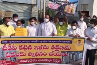 TDP leaders staged a protest rally