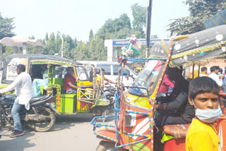 traffic jam in rohtas