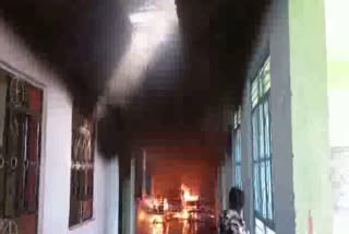 Fire caught in Madrasa of makrana, मकराना के मदरसा में लगी आग