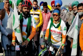 punjab cyclists reach singhu border