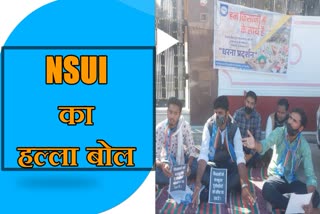 Rajasthan news, NSUI protest in Ajmer