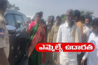 The MLA helps injured people in road accident in medak district