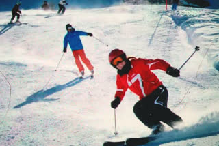 snow skiing
