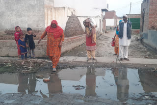 Drain water filled in Shahbiswa village for one and half year