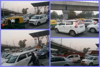 The closure of Kalindi Kunj road caused a long jam in Delhi