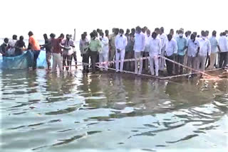 minister-harish-rao-distribute-fishes-at-ranganayak-sagar-in-siddipet-district