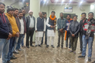 bjym state president kisalay tiwari welcomed in hazaribagh barhi