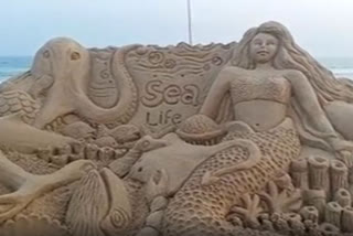 Sand artists creates sculpture to spread awareness in International sand art festival