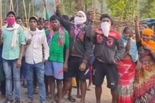 Tribals protesting in Narayanpur