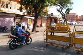 जयपुर में कोरोना को लेकर नाकाबंदी, Blockade on Corona in Jaipur