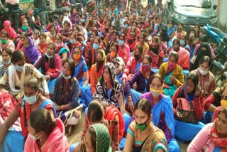 protest by jal sahiya in giridih