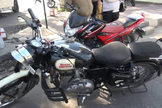 modified silencer bikes,  jaipur police action