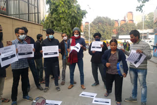 student protest at ugc headquarters