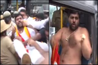 police-detained-pro-kannada-activists-in-townhall