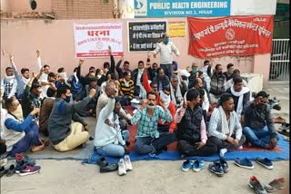 PWD WORKERS PROTEST IN HISAR