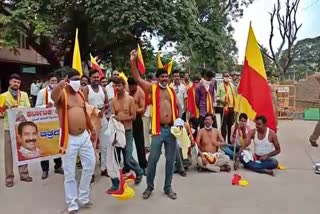 Karave activists protested in Chitradurga
