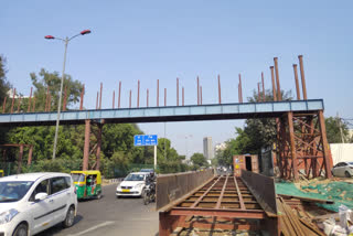 Footover bridge near Arvid Market in Malviya Nagar will soon be operational for common people