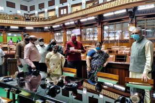 speaker checks preperations of  Assembly winter  session