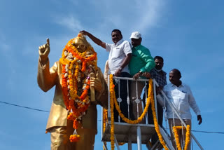 tributes to ambedkar at nirmal district by gandrath eswar