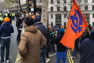 London police in full force outside Indian high commission amid anti-India protests