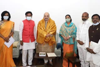 Actress Vijaya Shanthi meets Amit shah  Vijaya Shanthi  Amit shah  விஜயசாந்தி  பாஜக  அமித் ஷா