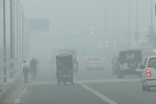 lowers visibility in Delhi
