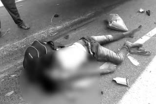 young man dead in road accident at duggirala
