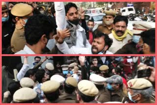 "AAP" MLAs and councilors rushed to protest against BJP leaders protesting  In Delhi