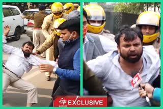 clash between delhi police and aap workers