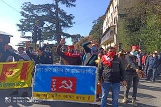 CPIM VICTORY TUNNEL ROAD CLOSE IN SHIMLA