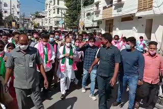 home minister mahmood ali participated in bharat bandh in hyderabad