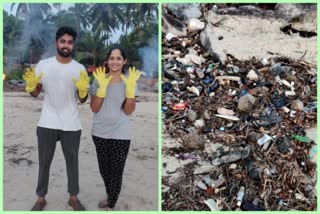 New couple cleaned beach by postponing Honeymoon