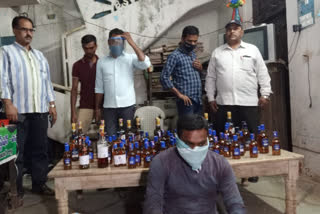 Task Force officers inspections in wines in mahabubabad district