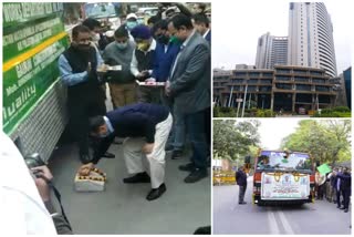 cm kejriwal inaugurated anti smog gun