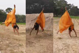 Video of woman doing summersault in saree wins hearts