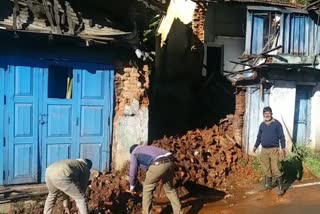 Houses collapsed due to rain