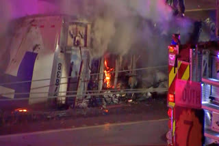 Kansas highway closed after fiery FedEx truck crash