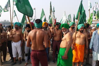 Semi Nude Protest by Farmers