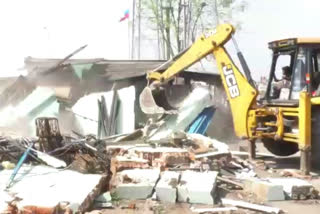 Road side shops were demolished