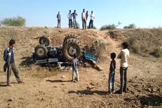 tractor overturned