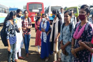 no bus facility; Belgaum students are facing difficulties due to protest