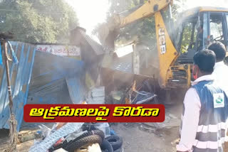 Demolition of illegal  constructions in Patan cheru in sangareddy dist