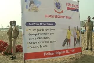 Mock drill started for the protection of tourists in Puri seabeach