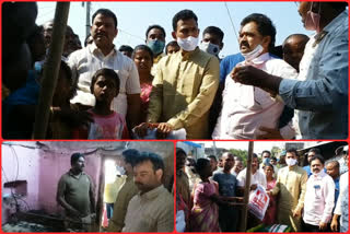 MP Rammohan Naidu visits fire victims at srikakulam district